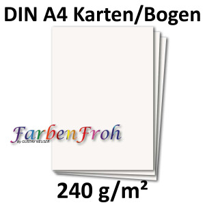 500 DIN A4 Papier-bögen Planobogen - Hochweiß (Weiß) - 240 g/m² - 21 x 29,7 cm - Bastelbogen Ton-Papier Fotokarton Bastel-Papier Ton-Karton - FarbenFroh
