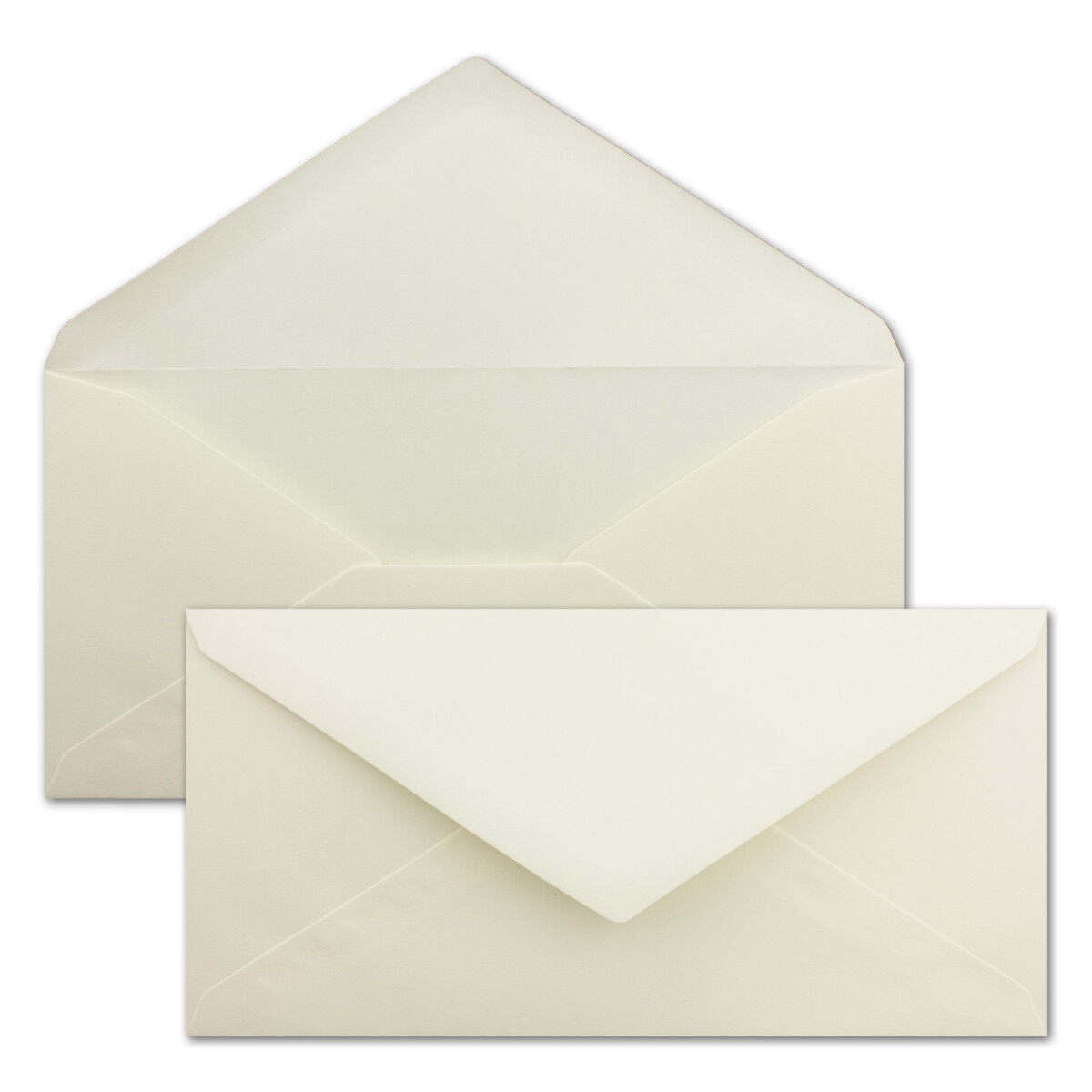 50 Briefumschläge DIN Lang 11x22 Cm – Zart Creme, 120 G/m², Mit Haftstreifen
