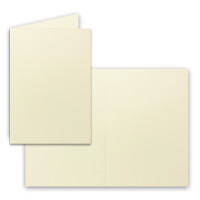 50x Falt-Karten DIN A6 in Vanille - 10,5 x 14,8 cm - Blanko - Doppel-Karten - 240 g/m²