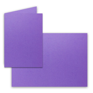 10x Faltkarten Set mit Briefumschlägen DIN A6 / C6 - Violett - 14,8 x 10,5 cm (105 x 148) - Doppelkarten Set - Serie FarbenFroh