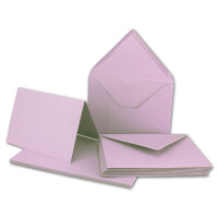 Faltkarten SET mit Brief-Umschlägen DIN A6 / C6 in Lila - 50 Sets - 14,8 x 10,5 cm - Premium Qualität - Serie FarbenFroh