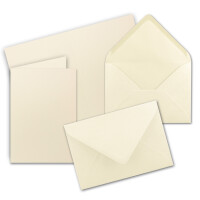 Faltkarten SET mit Brief-Umschlägen DIN A6 / C6 in Vanille - 25 Sets - 14,8 x 10,5 cm - Premium Qualität - Serie FarbenFroh