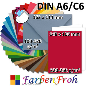 FarbenFroh Karten-SET, DIN A6 Faltkarte mit...