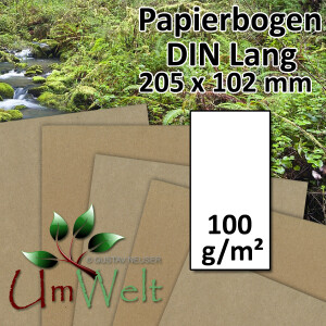 DIN lang Papierbogen - Kraftpapier - 2-farbig braun/grau...