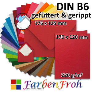 Kartenpaket - Faltkarten - Umschl&auml;ge DIN B6 in...