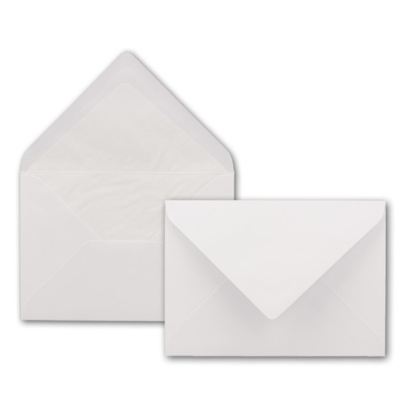 EXTRA QUALITÄT 200 Stück Briefumschläge DIN B6-125 x 176 mm 100 g/m² Marke: GUSTAV NEUSER Altweiß mit weißem Seidenfutter - Für ganz besondere Anlässe Nassklebung 