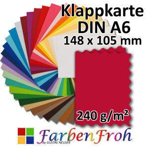 FarbenFroh DIN A6 Faltkarte 105 x 148 mm, mit Wellenschnitt