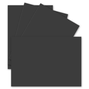 25 Einzel-Karten DIN A6 - 10,5 x 14,8 cm - 240 g/m² - Schwarz - Tonkarton - Bastelpapier - Bastelkarton- Bastel-karten - blanko Postkarten