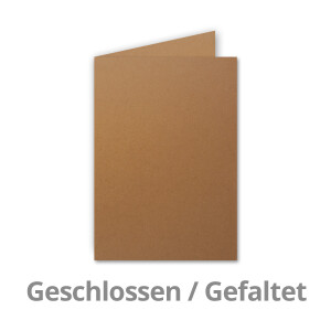 50x Falt-Karten DIN A6 in Kastanienbraun - 10,5 x 14,8 cm - Blanko - Doppel-Karten - 240 g/m²