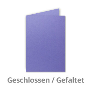 75x Falt-Karten DIN A6 in Violett (Lila) - 10,5 x 14,8 cm - Blanko - Doppel-Karten - 240 g/m²