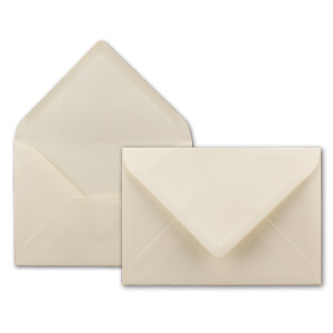 500x Brief-Umschläge in Vanille - 80 g/m² - Kuverts in DIN B6 Format 12,5 x 17,6 cm - Nassklebung ohne Fenster