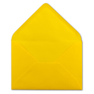 150 Brief-Umschläge - Honig-Gelb - DIN C6 - 114 x 162 mm - Kuverts mit Nassklebung ohne Fenster für Gruß-Karten & Einladungen - Serie FarbenFroh