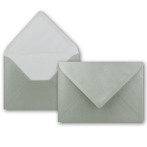 150 Brief-Umschläge - Silber Metallic - DIN C6 - 114 x 162 mm - Kuverts mit Nassklebung ohne Fenster für Gruß-Karten & Einladungen - Serie FarbenFroh