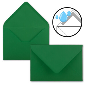 300 Brief-Umschläge - Grün - DIN C6 - 114 x 162 mm - Kuverts mit Nassklebung ohne Fenster für Gruß-Karten & Einladungen - Serie FarbenFroh