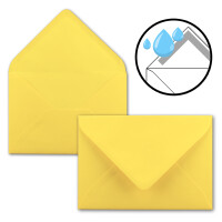 400 Brief-Umschläge - Zitronen-Gelb - DIN C6 - 114 x 162 mm - Kuverts mit Nassklebung ohne Fenster für Gruß-Karten & Einladungen - Serie FarbenFroh