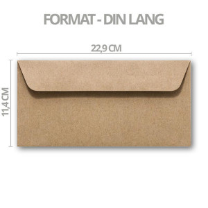 75 Kraftpapier Umschläge DIN Lang - Braun ÖKO Vintage- Haftklebung 11,4 x 22,9 cm - Briefumschläge ohne Fenster aus Recycling Papier - Vintage Kuvert aus 100% naturbelassenem Material