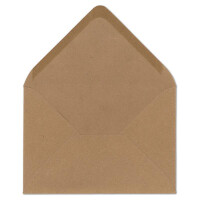 400x Kraftpapier Umschläge DIN C6 Braun - 11,4 x 16,2 cm ohne Fenster - Vintage Briefumschläge mit Nassklebung Spitzklappe - NEUSER PAPIER