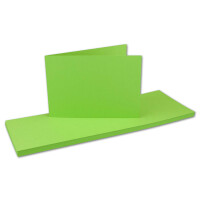 100x Falt-Karten DIN A6 Langdoppel-Karten - Hellgrün -10,5 x 14,8 cm - blanko quer-doppelte Faltkarten - FarbenFroh by Gustav Neuser®