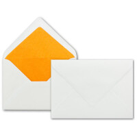 25 Faltkarten-Sets - Orange - 12 x 17 cm - DIN B6 Klapp-Karten mit Briefumschläge Orange gefüttert - inklusive Einleger