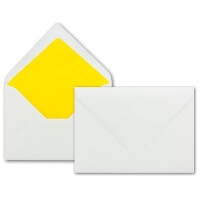 200 Faltkarten-Sets - Honiggelb - 12 x 17 cm - DIN B6 Klapp-Karten mit Briefumschläge Honiggelb gefüttert - inklusive Einleger