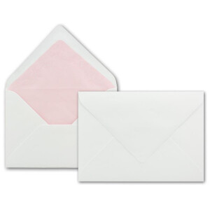50 Faltkarten-Sets - Rosa - 12 x 17 cm - DIN B6 Klapp-Karten mit Briefumschläge Rosa gefüttert - inklusive Einleger