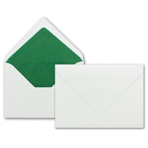 25 Faltkarten-Sets - Dunkelgrün - 12 x 17 cm - DIN B6 Klapp-Karten mit Briefumschläge Dunkelgrün gefüttert - inklusive Einleger