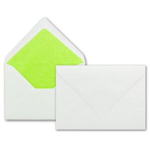 100 Faltkarten-Sets - Hellgrün - 12 x 17 cm - DIN B6 Klapp-Karten mit Briefumschläge Hellgrün gefüttert - inklusive Einleger