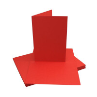 25 Faltkarten-Sets - Rot - 12 x 17 cm - DIN B6 Klapp-Karten mit Briefumschläge Rot gefüttert - inklusive Einleger