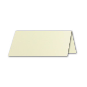 50x Tischkarten in  Vanille - 4,5 x 10 cm - 240 g/m² - blanko Doppel-karten mit stabilem Stand - ideal als Platzkärtchen und Namenskärtchen