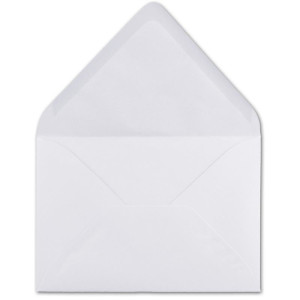 200x kleine Umschläge in Hochweiß DIN C7 8,1 x 11,4 cm mit Spitzklappe und Nassklebung in 110 g/m² - kleiner blanko Mini-Umschlag