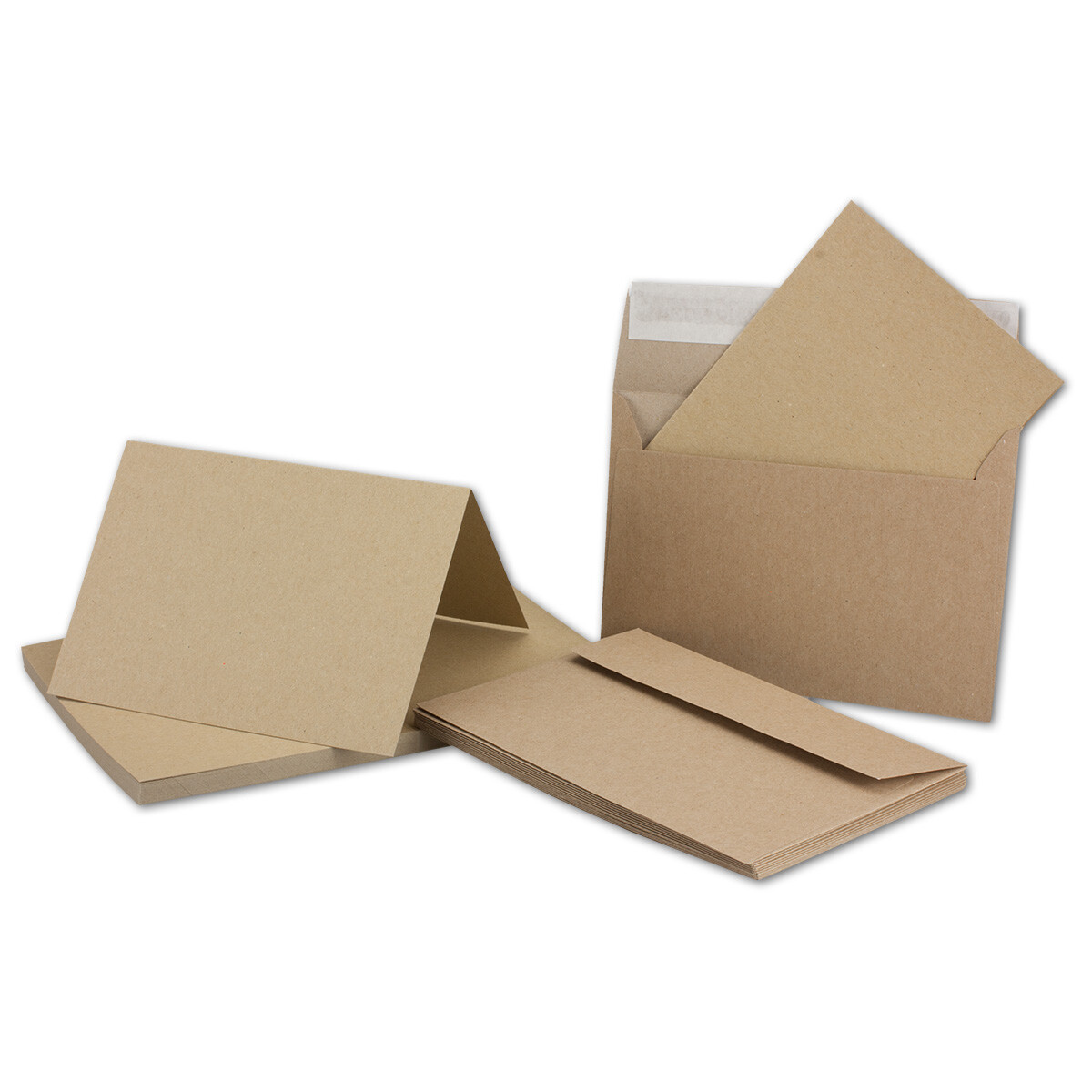 150 Doppel Karten Mit Briefumschlagen Aus Oko Kraftpapier Din A6 C6 67 50