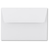 100x Brief-Umschläge B6 - Weiß - 12,5 x 17,5 cm - Haftklebung 120 g/m² - breite edle Verschluss-Lasche - hochwertige Einladungs-Umschläge