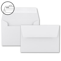 100x Brief-Umschläge B6 - Weiß - 12,5 x 17,5 cm - Haftklebung 120 g/m² - breite edle Verschluss-Lasche - hochwertige Einladungs-Umschläge