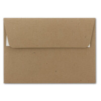 75x Briefumschläge DIN C6 Kraftpapier - Braun - Vintage Recycling Kuverts mit Haftklebung - 114 x 162 mm