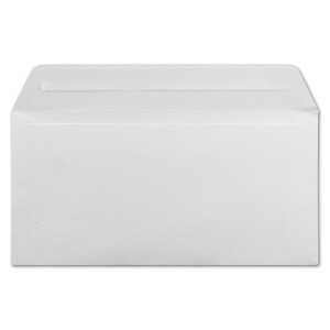 75x Briefumschläge DIN Lang - 11 x 22 cm - Haftklebung - Farbe: Weiß - 100 Gramm pro m² - ohne Fenster