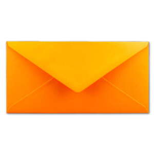 200 Brief-Umschläge Orange DIN Lang - 110 x 220 mm (11 x 22 cm) - Nassklebung ohne Fenster - Ideal für Einladungs-Karten - Serie FarbenFroh