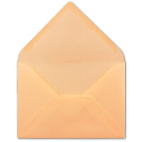 100x kleine Umschläge in Aprikose DIN C7 8,1 x 11,4 cm mit Spitzklappe und Nassklebung in 110 g/m² - kleiner blanko Mini-Umschlag