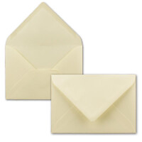 200x kleine Umschläge in Vanille DIN C7 8,1 x 11,4 cm mit Spitzklappe und Nassklebung in 110 g/m² - kleiner blanko Mini-Umschlag
