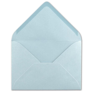 75x Briefumschläge B6 - 17,5 x 12,5 cm - Hellblau - Nassklebung mit spitzer Klappe - 120 g/m² - Für Hochzeit, Gruß-Karten, Einladungen