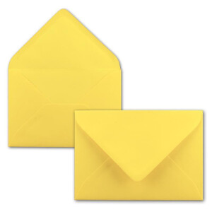 75x Briefumschläge B6 - 17,5 x 12,5 cm - Zitronengelb - Nassklebung mit spitzer Klappe - 120 g/m² - Für Hochzeit, Gruß-Karten, Einladungen