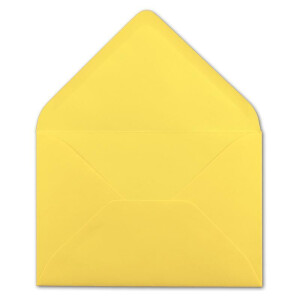 75x Briefumschläge B6 - 17,5 x 12,5 cm - Zitronengelb - Nassklebung mit spitzer Klappe - 120 g/m² - Für Hochzeit, Gruß-Karten, Einladungen
