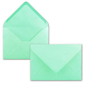 150x Briefumschläge B6 - 17,5 x 12,5 cm - Mintgrün - Nassklebung mit spitzer Klappe - 120 g/m² - Für Hochzeit, Gruß-Karten, Einladungen