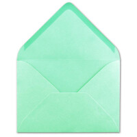 150x Briefumschläge B6 - 17,5 x 12,5 cm - Mintgrün - Nassklebung mit spitzer Klappe - 120 g/m² - Für Hochzeit, Gruß-Karten, Einladungen