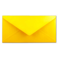 75 Brief-Umschläge Honig-Gelb DIN Lang - 110 x 220 mm (11 x 22 cm) - Nassklebung ohne Fenster - Ideal für Einladungs-Karten - Serie FarbenFroh