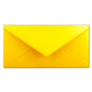 150 Brief-Umschläge Honig-Gelb DIN Lang - 110 x 220 mm (11 x 22 cm) - Nassklebung ohne Fenster - Ideal für Einladungs-Karten - Serie FarbenFroh