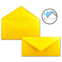 150 Brief-Umschläge Honig-Gelb DIN Lang - 110 x 220 mm (11 x 22 cm) - Nassklebung ohne Fenster - Ideal für Einladungs-Karten - Serie FarbenFroh