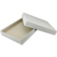 Hochwertige Aufbewahrungs- und Geschenkboxen - 2 Stück- DIN A4 - weiss bezogen - 302 x 213 x 40 mm