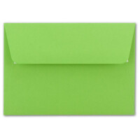 150x Brief-Umschläge B6 - Hellgrün - 12,5 x 17,5 cm - Haftklebung 120 g/m² - breite edle Verschluss-Lasche - hochwertige Einladungs-Umschläge