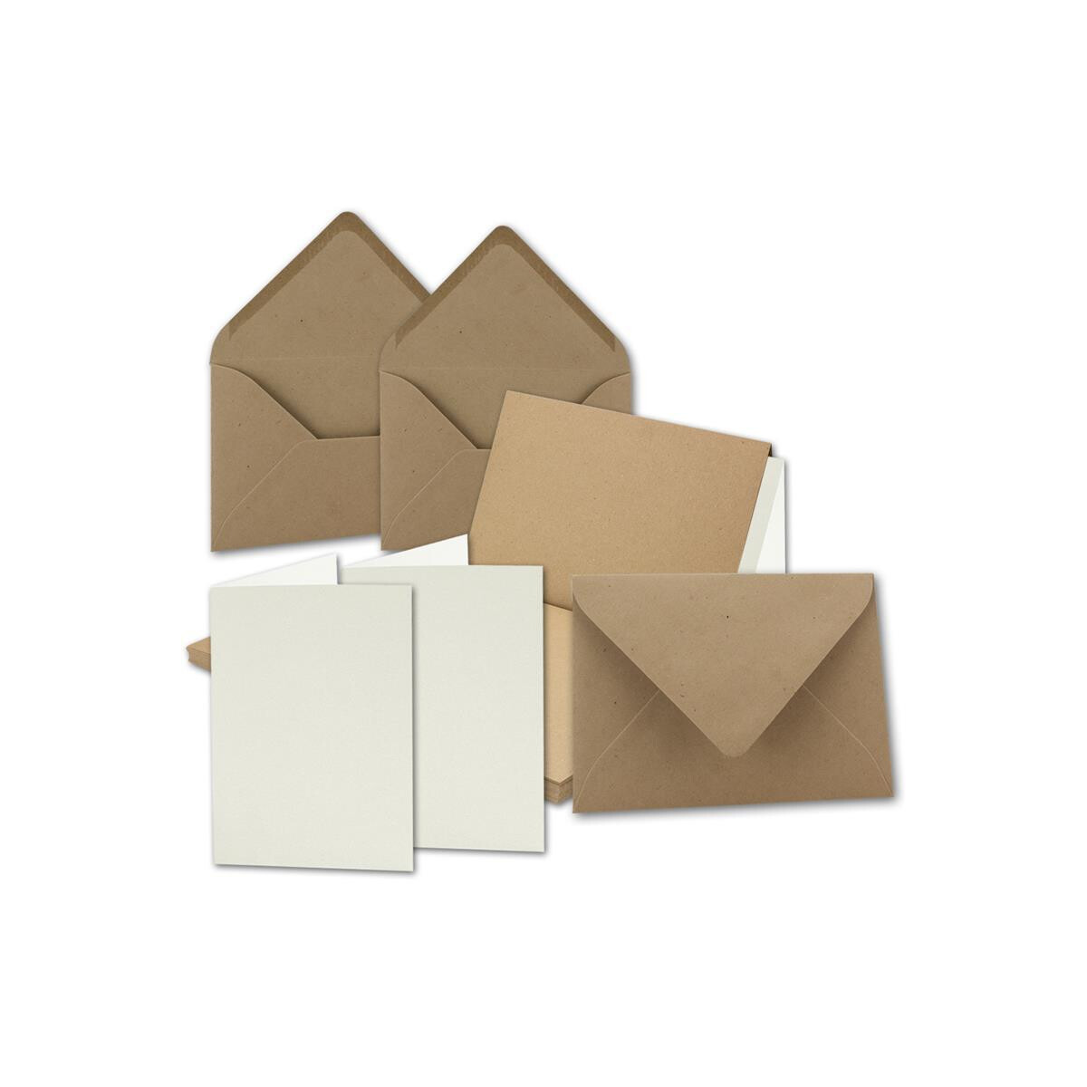 Sobres Cuadrados, De La Serie Umwelt, 16,5 Cm, De Papel De Estraza En Marrón Arena, Pegan En Húmedo, Papel Reciclado, Sin Ventana, Color 09 Quadratisch- Umschläge-Nassklebung 50 Umschläge