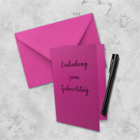 25x DIN B6 Faltkarten Set mit Umschlägen - Amarena (Pink) - 115 x 170 mm - ideal für Einladungskarten, Hochzeit, Taufe, Kommunion, Konfirmation - Marke: FarbenFroh